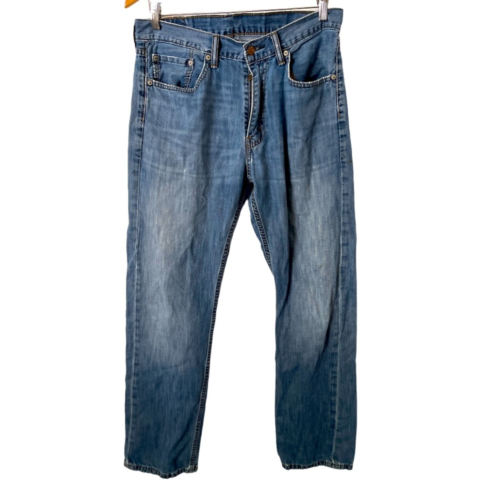 Levis‎ Mens 505 Straight Leg Blue Jeans 33x32 Perfectly Broken In
